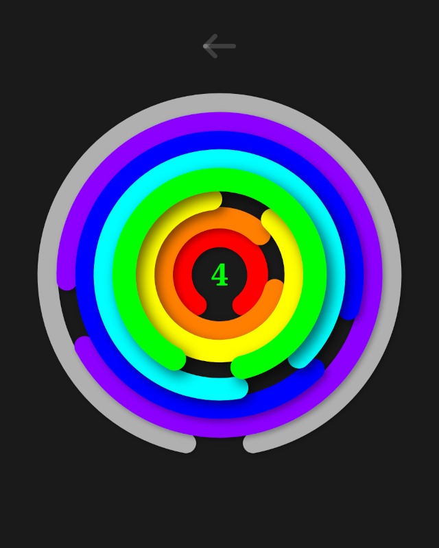 Mid-run, ring 4 selected, notches scattered